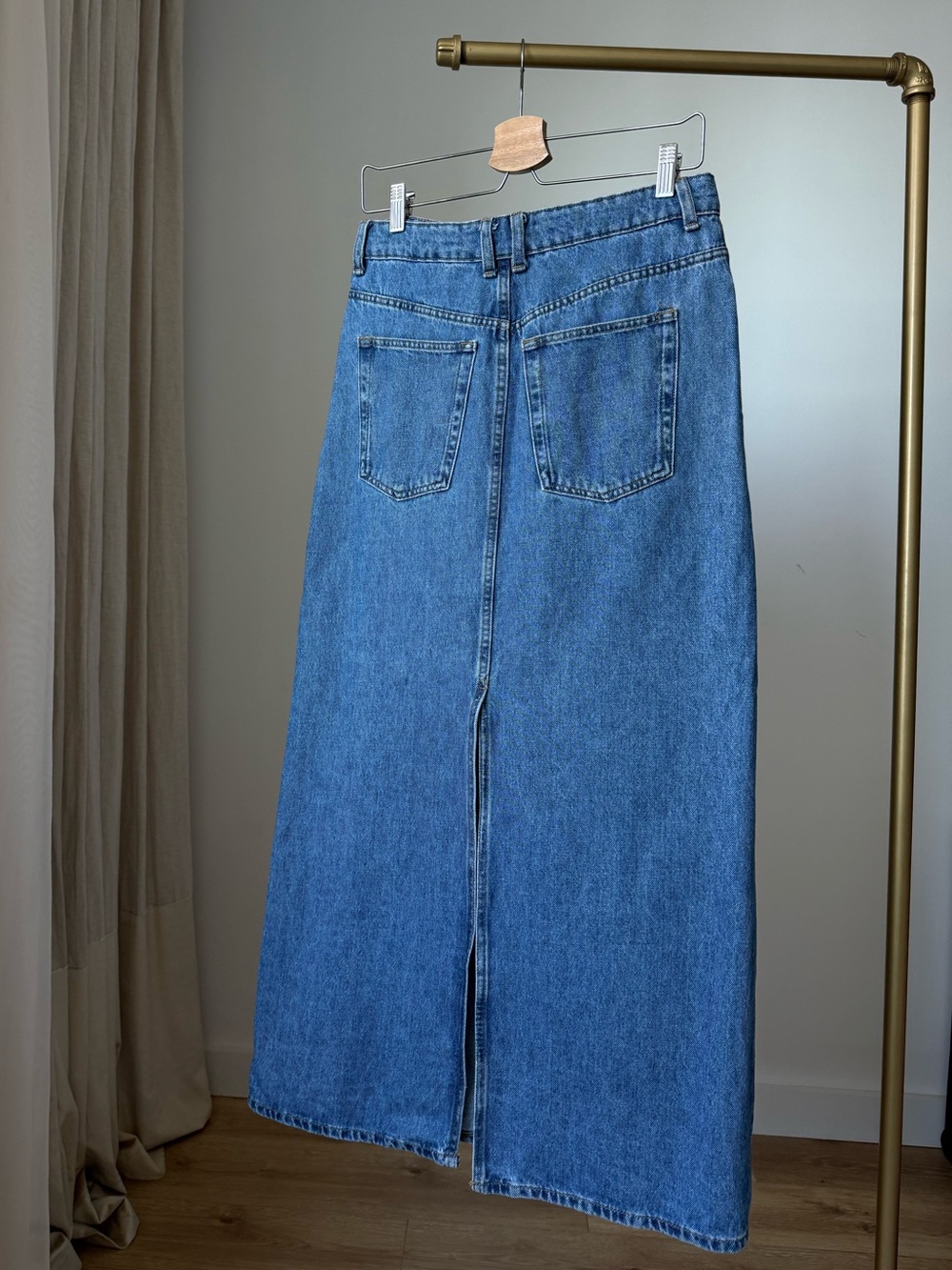 Mango Blue Denim Maxi Skirt Size M - Picture 3 of 13